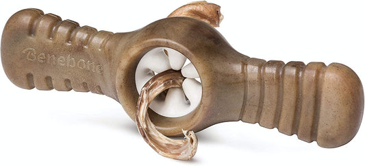 Pawplexer Interactive Treat Dispensing Tough Dog Puzzle Chew Toy, Made in USA, Medium, Real Bacon Flavor